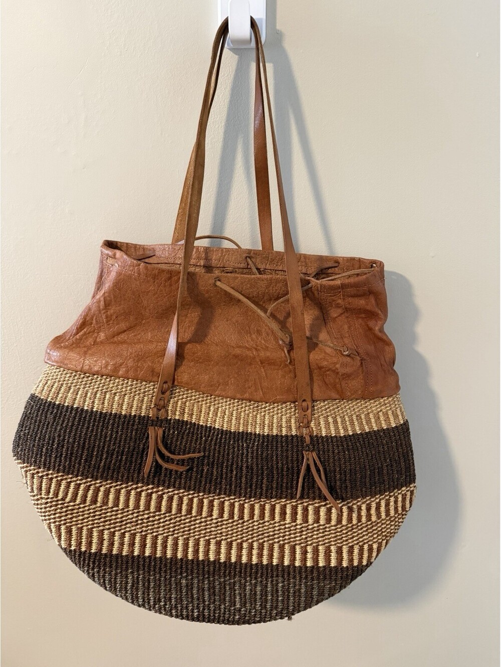 Traditional Kenyan market tote bag handwoven from durable Natural Fibers